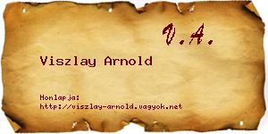 Viszlay Arnold névjegykártya