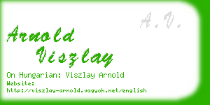 arnold viszlay business card